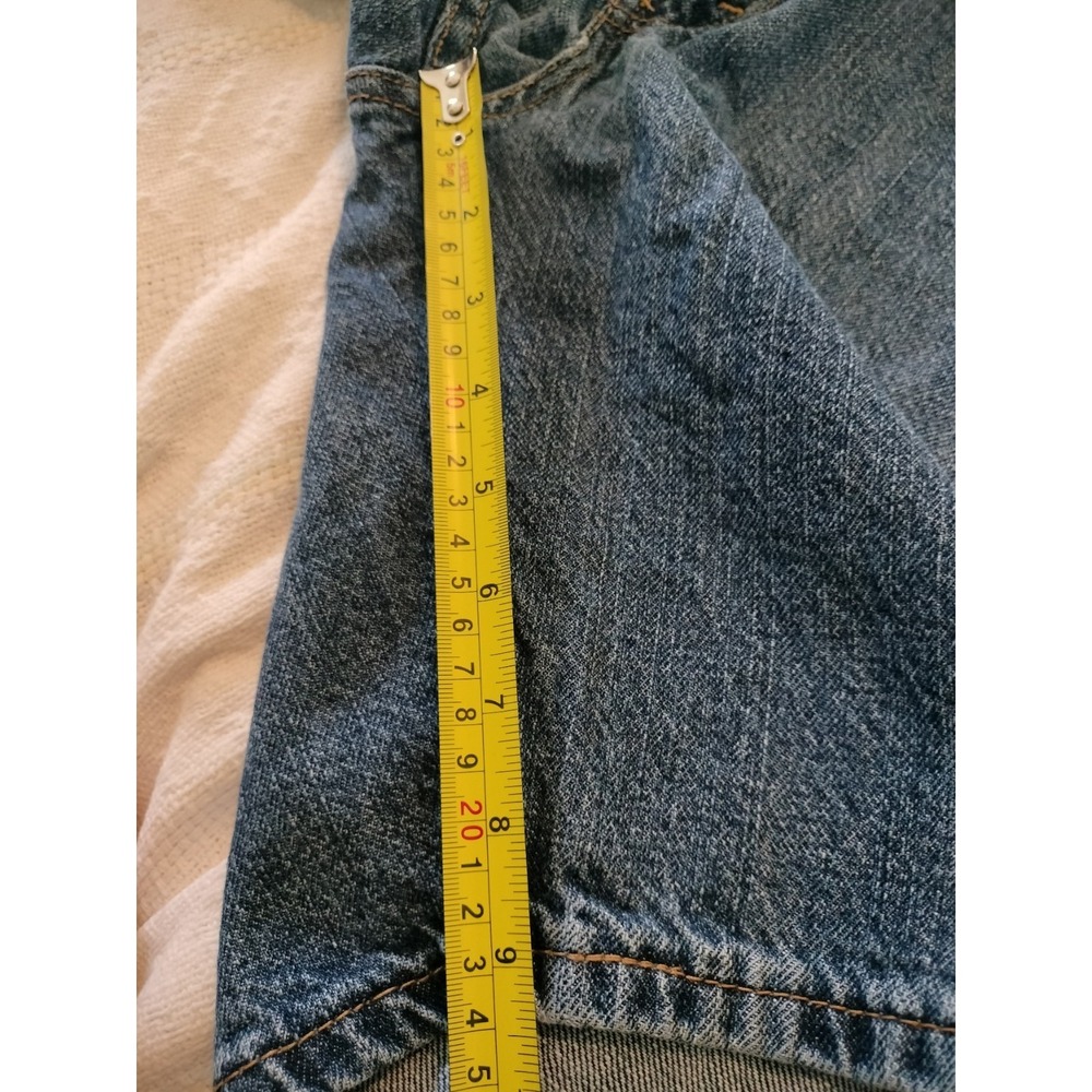 Levis 505 Jean Shorts Mens 34(33) Blue Dark Stonewash WaterLess Regular Fit 10" - Picture 5 of 15